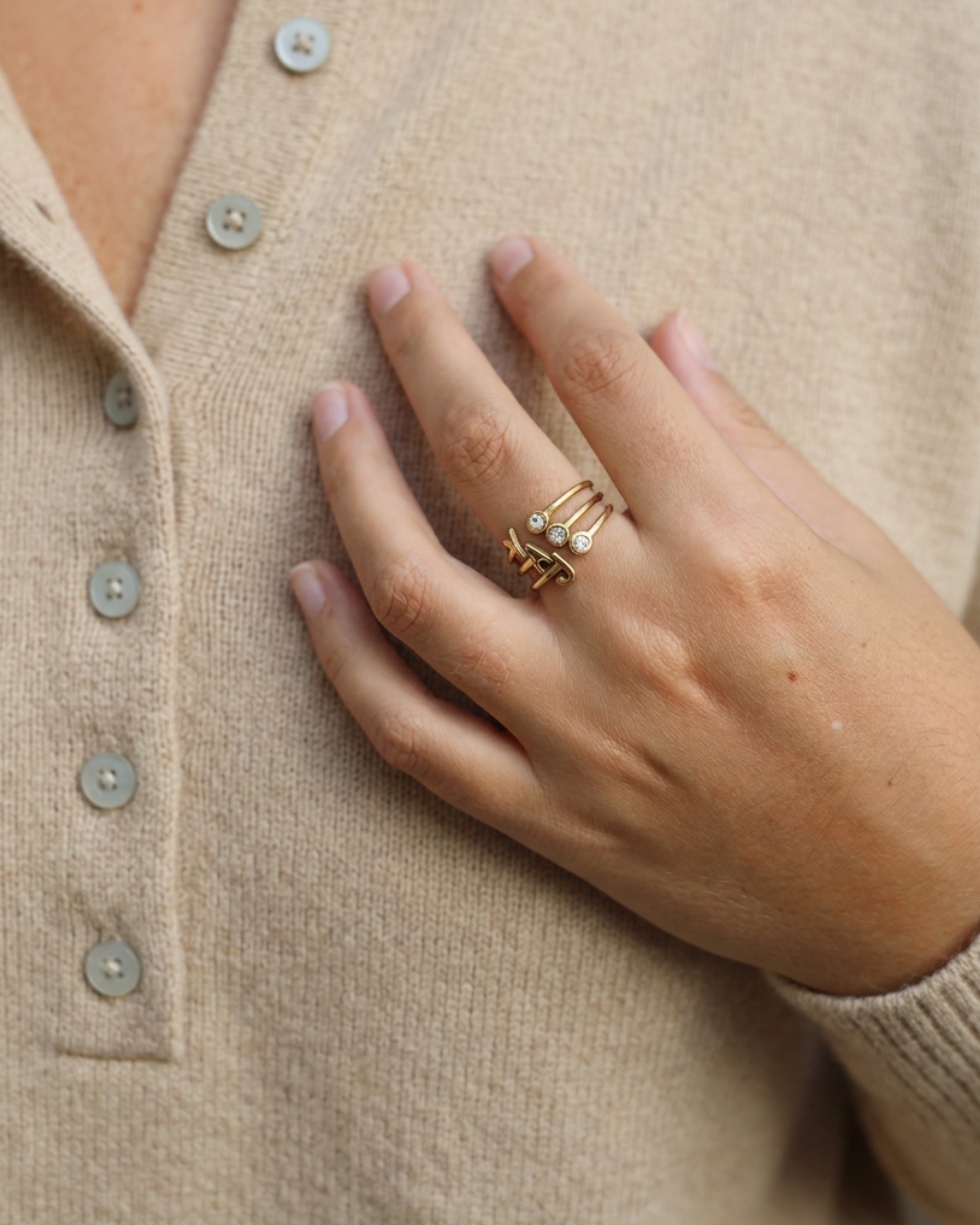 Bague Initiale I Dorée