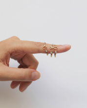 Bague Initiale I Lettre Dorée avec Zircon