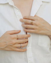 Bague Initiale I Lettre Argentée avec Zircon