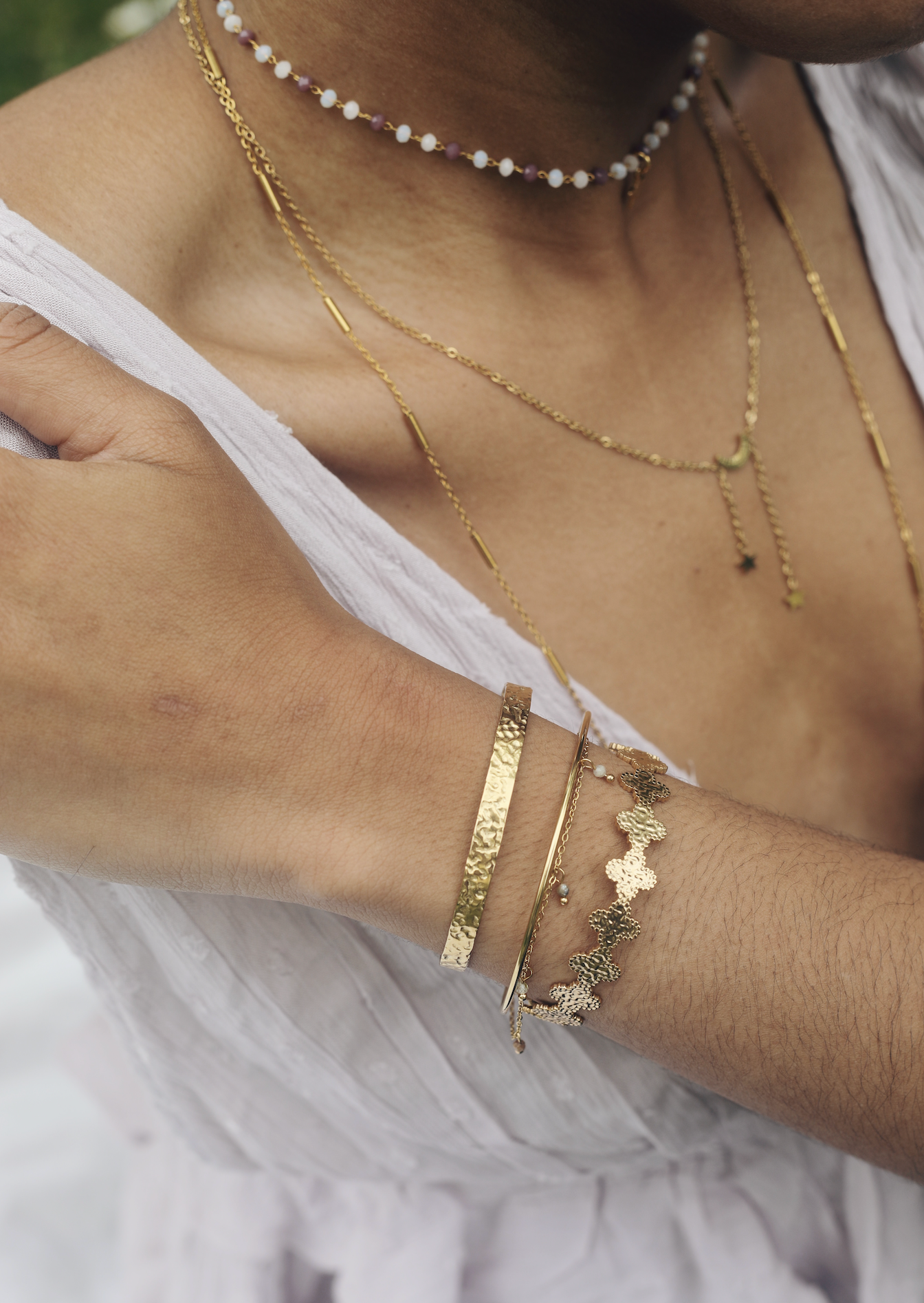 Trya I Jonc Trèfles Martelé