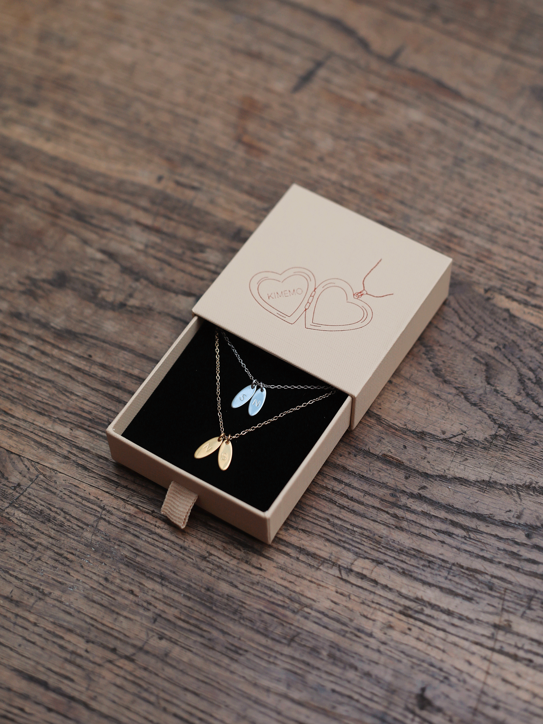 Coffret 2 Colliers Initiales I 100 % Personnalisable